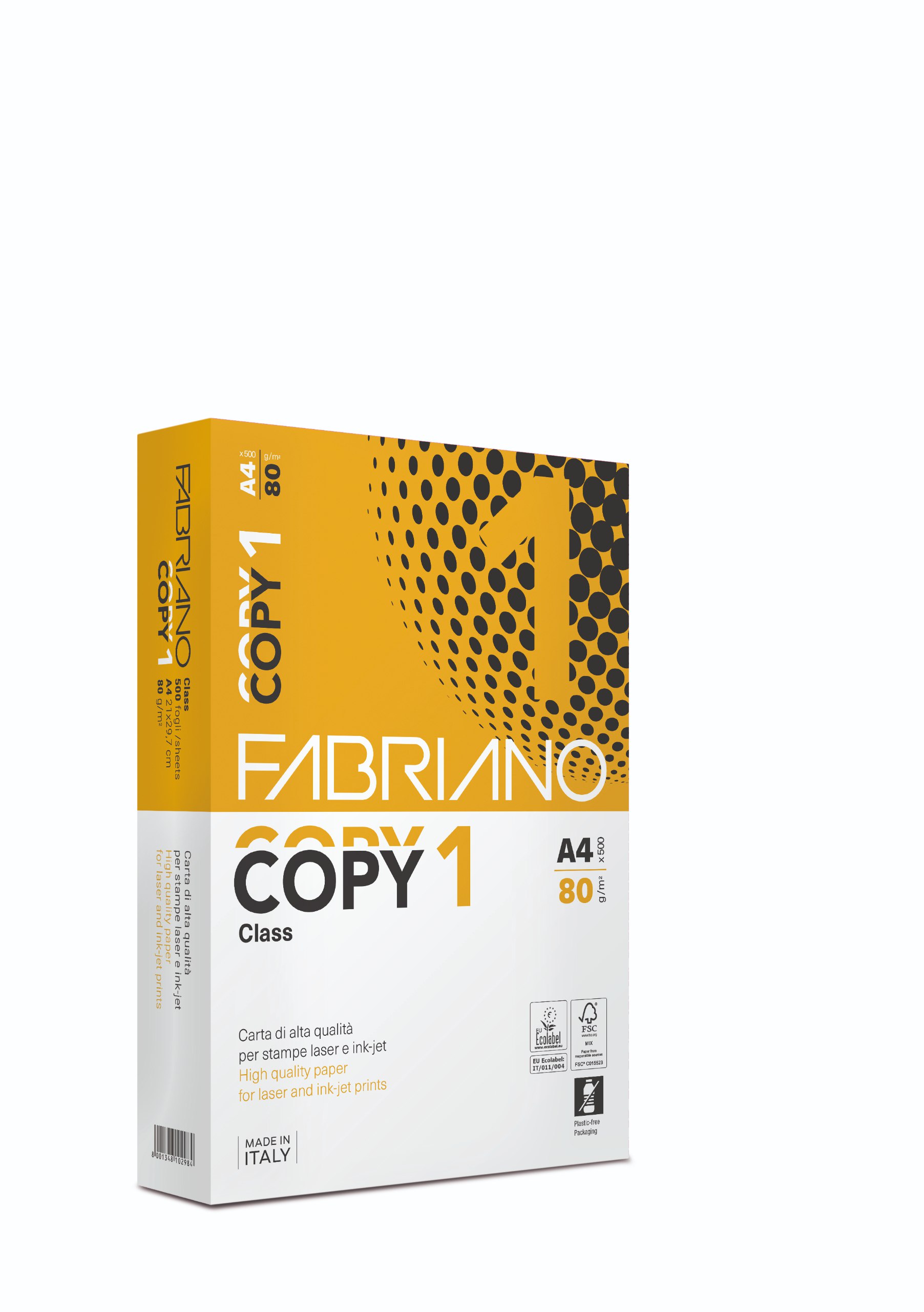 Папір для друку FABRIANO COPY 1 A4, 80 г/м2, 500 арк., білий.